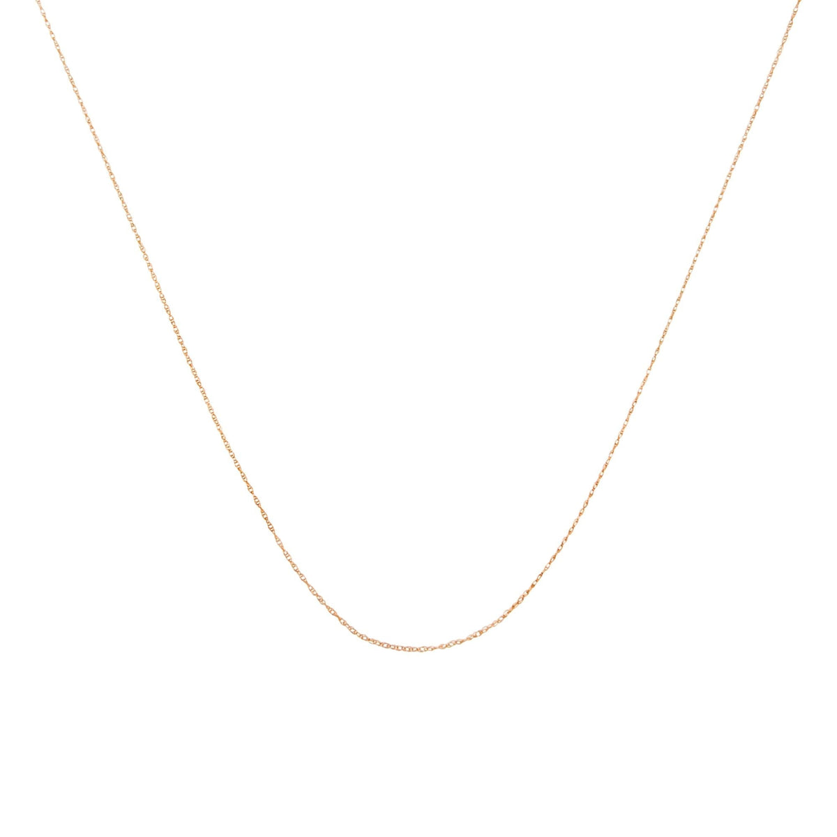10K Gold 0.5 mm Slender & Dainty Fine Rope Chain Necklace