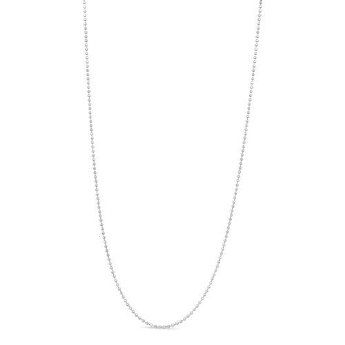 .925 Sterling Silver 0.7mm Slim and Dainty Unisex 18" Inch Ball Bead Chain Necklace