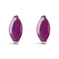 925 Silver 1/2 Cttw Lab-Created Pink Ruby Solitaire Stud Earrings
