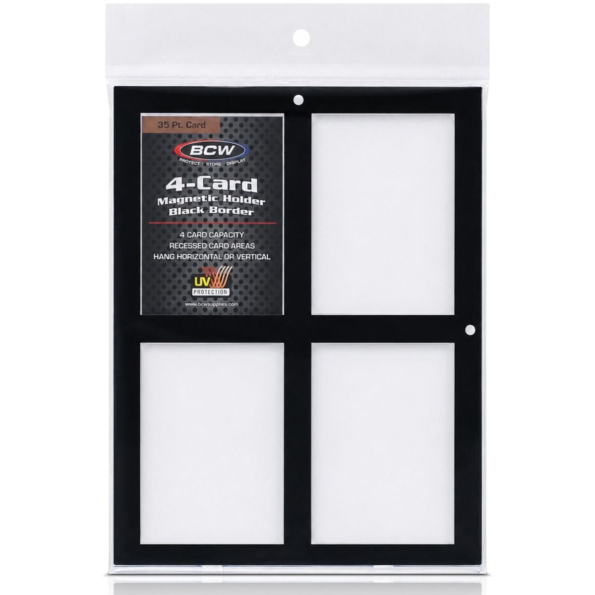 Magnetic 4-Card Holder - 35 PT. Black Border | Guardian 2-Pack