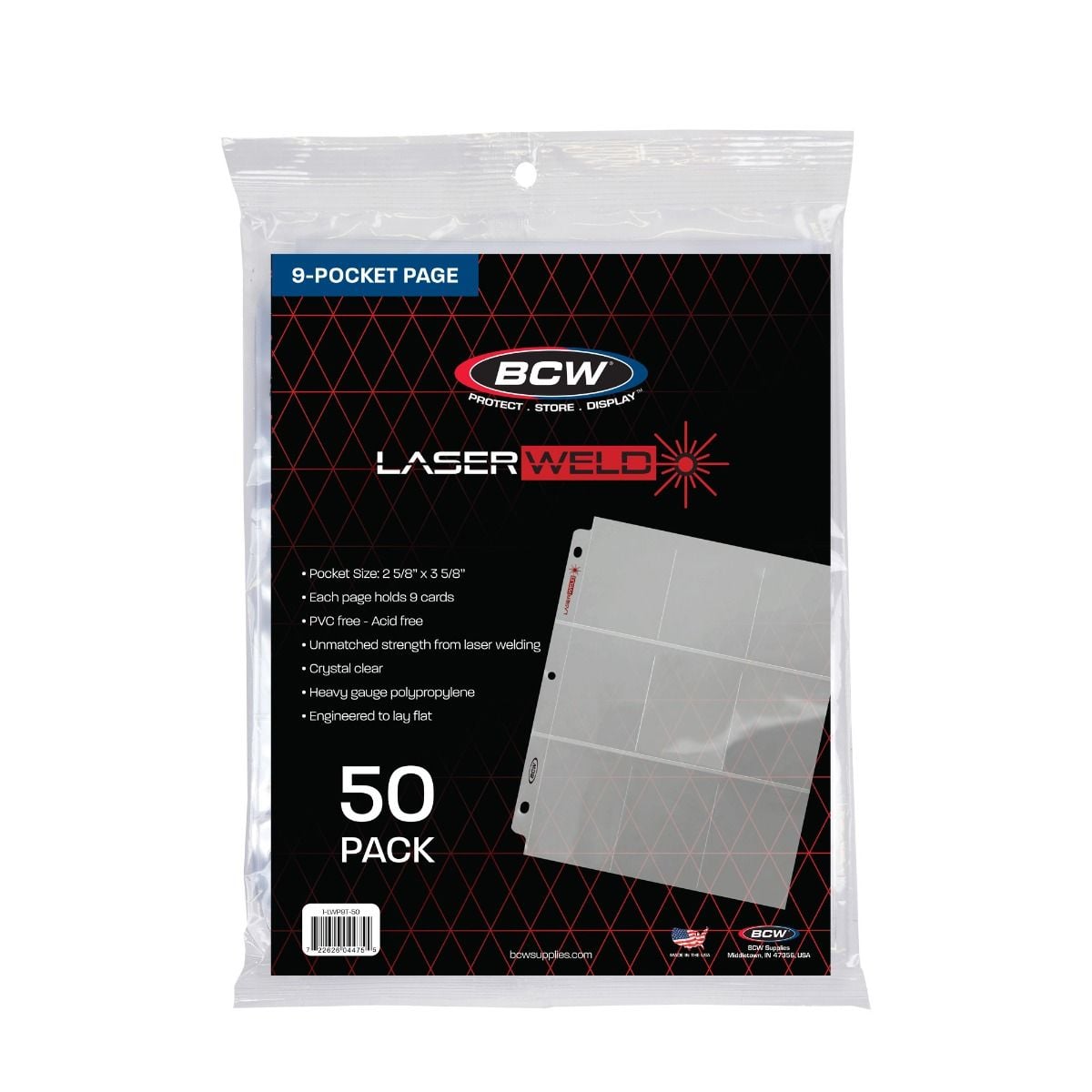 BCW LaserWeld 9-Pocket Pages 50 Count for Pokémon TCG Cards