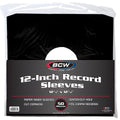 12 Inch Record Paper Inner Sleeve-Cut Corners, Black (50-Pack)