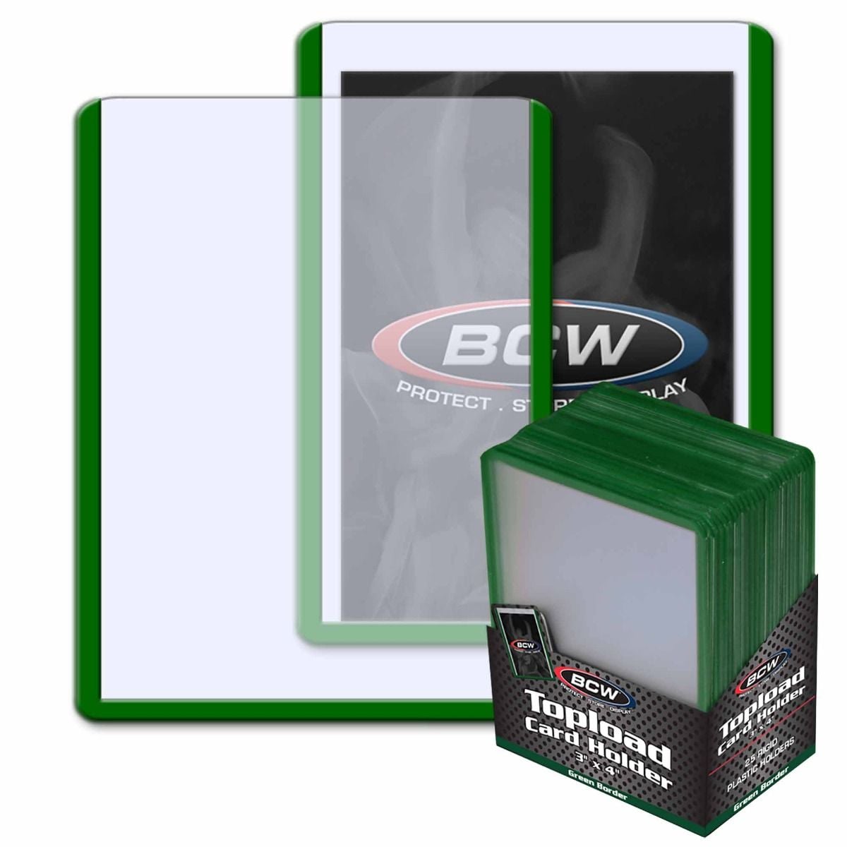 3x4 Topload Card Holder - Green Border | Guardian 2-Pack