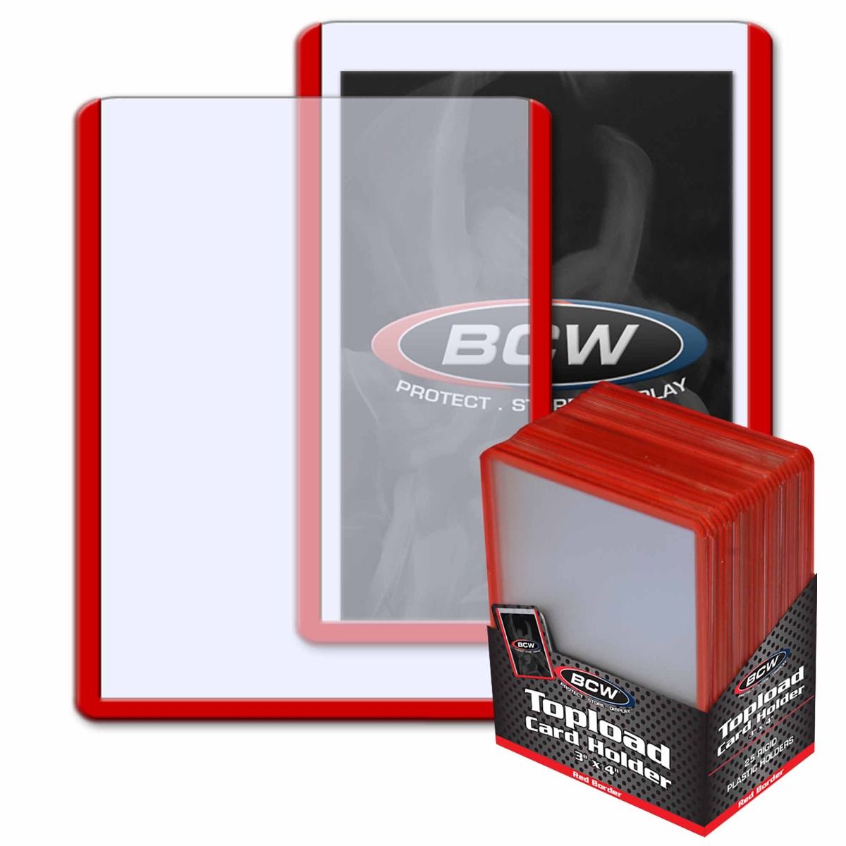 3x4 Topload Card Holder - Red Border | Guardian 2-Pack