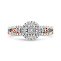 14K Rose Gold Plated .925 Sterling Silver 1/2 Cttw Round Diamond Double Frame Cross-Over Split Shank Engagement Ring (I-J
