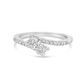10K White Gold 1/4 Cttw Two-Stone Diamond Bypass Engagement Ring