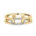10K Yellow Gold Diamond Accent Paperclip Band Ring (I-J Color, I2-I3 Clarity)