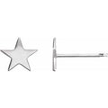 14K White Gold 6.2 mm Star Friction Post Earring