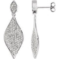 14K White Gold 1 1/5 CTW Natural Diamond Earrings
