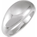 14K White Gold 10 mm Dome Ring