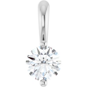 14K White Gold 1/5 CT Natural Diamond Pendant