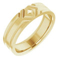14K Yellow Gold 6 mm Grooved Comfort-Fit Flat Band Size 10