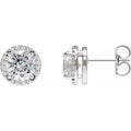 14K White Gold 1/2 CTW Natural Diamond Halo-Style Earrings