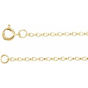 14K Yellow Gold-Filled 1.1 mm Rolo 7" Chain