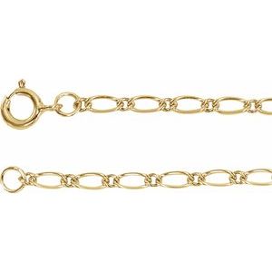 14K Yellow Gold-Filled 1.5 mm Figaro 7" Chain