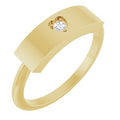 14K Yellow Gold .03 CT Natural Diamond Engravable Heart Ring