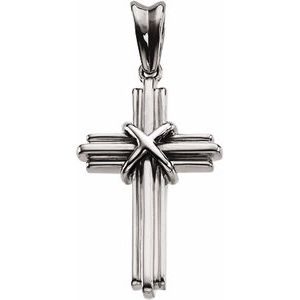 Sterling Silver 26.25x17.75 mm Cross Pendant