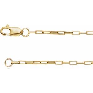 14K Yellow Gold-Filled 1.2 mm Elongated Box 7" Chain