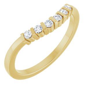 14K Yellow Gold 1/8 CTW Lab-Grown Diamond Contour Band