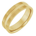 14K Yellow Gold 6 mm Knurled Edge Flat Band Size 10