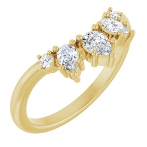 14K Yellow Gold 3/8 CTW Lab-Grown Diamond Contour Band