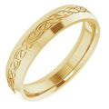 14K Yellow Gold 5 mm Beveled-Edge Celtic-Inspired Comfort-Fit Flat Band Size 11