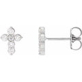 14K White Gold 1/6 CTW Lab-Grown Diamond Cross Earrings