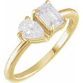 14K Yellow Gold Vermeil 1 CTW Lab-Grown Diamond Two-Stone Ring