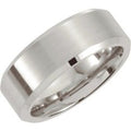 Stainless Steel 7 mm Beveled-Edge Inlay Flat Band Size 7