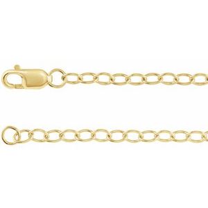 14K Yellow Gold-Filled 2.5 mm Cable 7" Chain