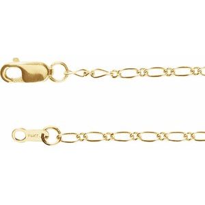 14K Yellow Gold-Filled 1.5 mm Figaro 7" Chain