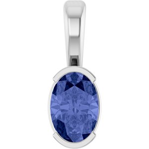 Platinum Natural Tanzanite Solitaire Pendant
