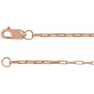 14K Rose Gold 1.2 mm Elongated Box 20" Chain