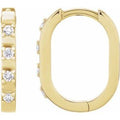 14K Yellow Gold 1/10 CTW Natural Diamond 14 mm Hoop Earrings