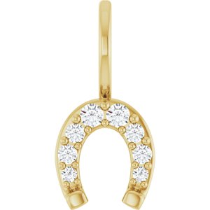 14K Yellow Gold 1/8 CTW Natural Diamond Horseshoe Charm/Pendant