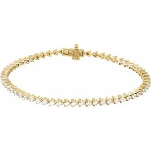 14K Yellow Gold 3 CTW Lab-Grown Diamond 7 1/4" Line Bracelet
