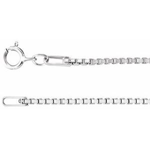 Rhodium-Plated Sterling Silver 1.3 mm Diamond-Cut Box 7" Chain