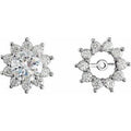 14K White Gold 3/4 CTW Natural Diamond Earring Jackets with 5mm ID