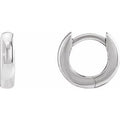14K White Gold 9.5 mm Hinged Hoop Earrings