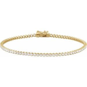 14K Yellow Gold 1 5/8 CTW Lab-Grown Diamond Lightweight Line 6 1/2" Bracelet