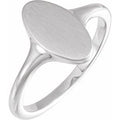 Sterling Silver 13x7 mm Oval Brushed Top Signet Ring