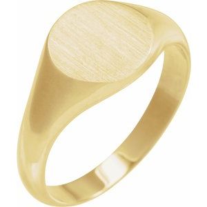 14K Yellow Gold 13 mm Signet Ring