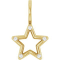 14K Yellow Gold .03 CTW Natural Diamond Star Charm/Pendant