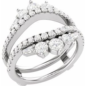 14K White Gold 1 1/5 CTW Lab-Grown Diamond Ring Guard