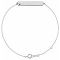Sterling Silver Natural Aquamarine Geometric 7-8" Bracelet