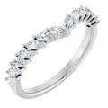 14K White Gold 3/8 CTW Natural Diamond Contour Band