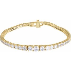 14K Yellow Gold 6 CTW Lab-Grown Diamond Line 7" Bracelet