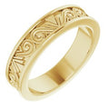 14K Yellow Gold 3 mm Sculptural Flat Band Size 5