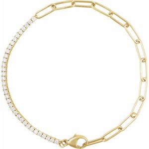 14K Yellow Gold Vermeil 1 CTW Lab-Grown Diamond Line 7 1/2" Bracelet