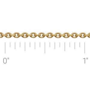 14K Yellow Gold Recycled Metal 1.75 mm Diamond-Cut Cable Chain by the Inch